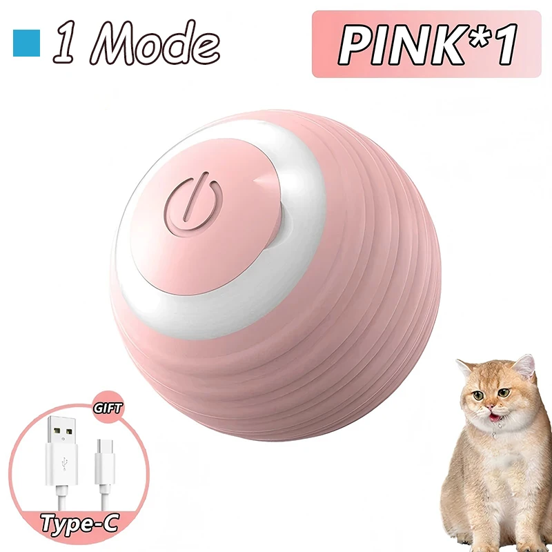 2Pcs Cat Interactive Ball Toys Automatic Rolling Ball Faux Tail Rechargeable Smart Pet Electric Toy Cat Training Imitate Mouse - Image 11