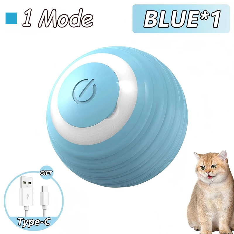 2Pcs Cat Interactive Ball Toys Automatic Rolling Ball Faux Tail Rechargeable Smart Pet Electric Toy Cat Training Imitate Mouse - Image 12